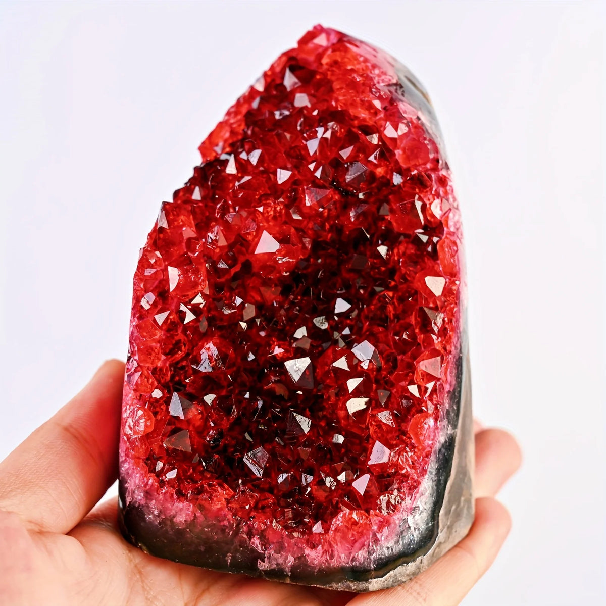 CrystalHola Geode Stone Display Cluster Decorative Home Office Ornament