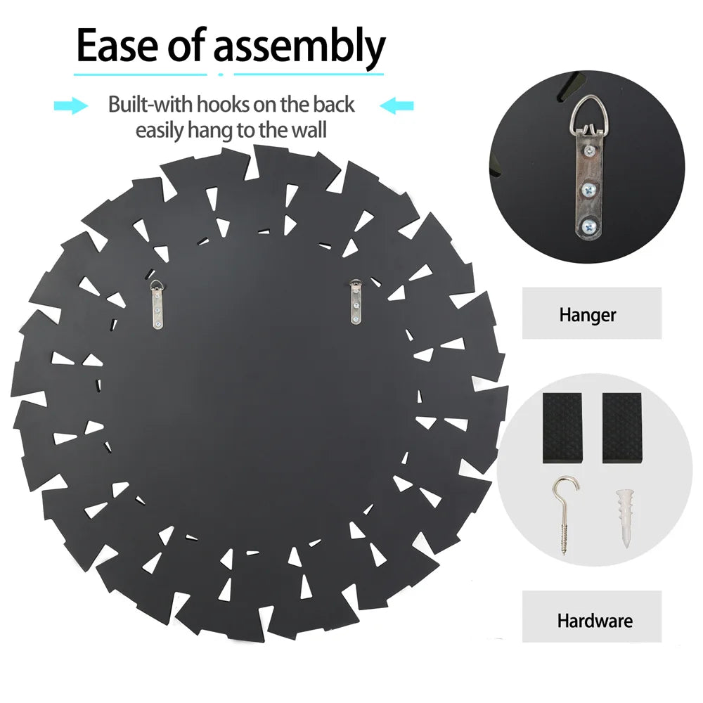 Luvodi Round Starburst Wall Mirror For Modern Home Decor