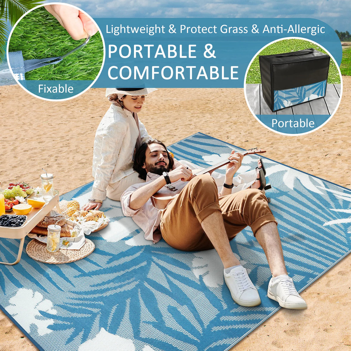 Outdoor Waterproof Plastic Straw Patio Rug