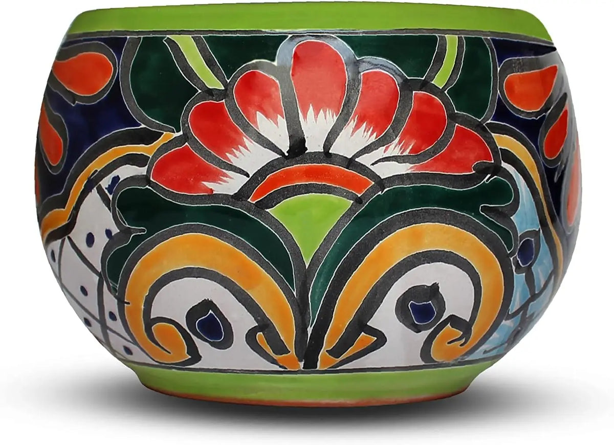 Authentic Mexican Talavera Ceramic Flower Plant Pot