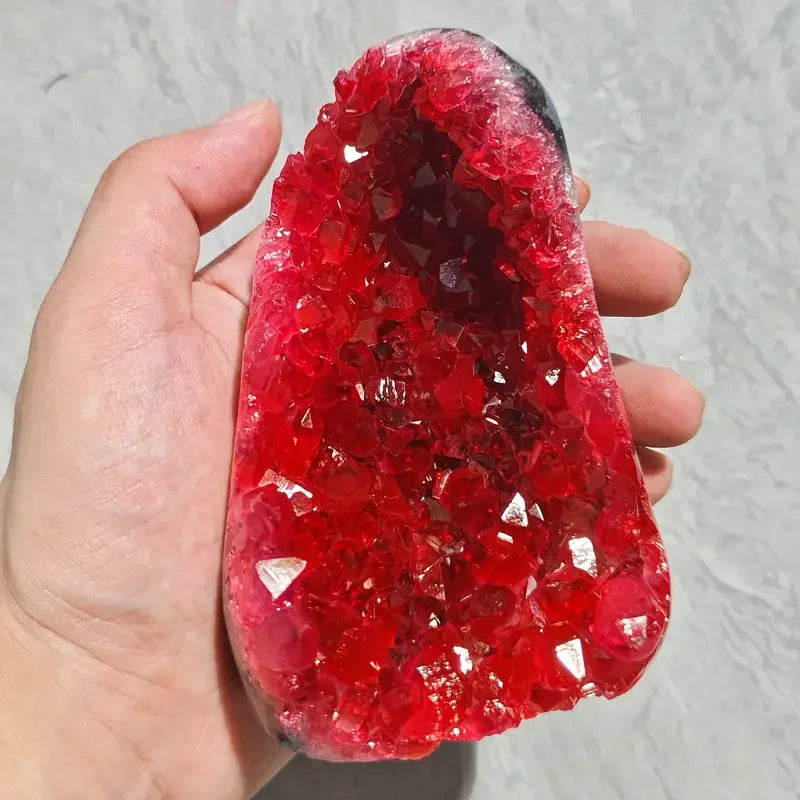 CrystalHola Geode Stone Display Cluster Decorative Home Office Ornament