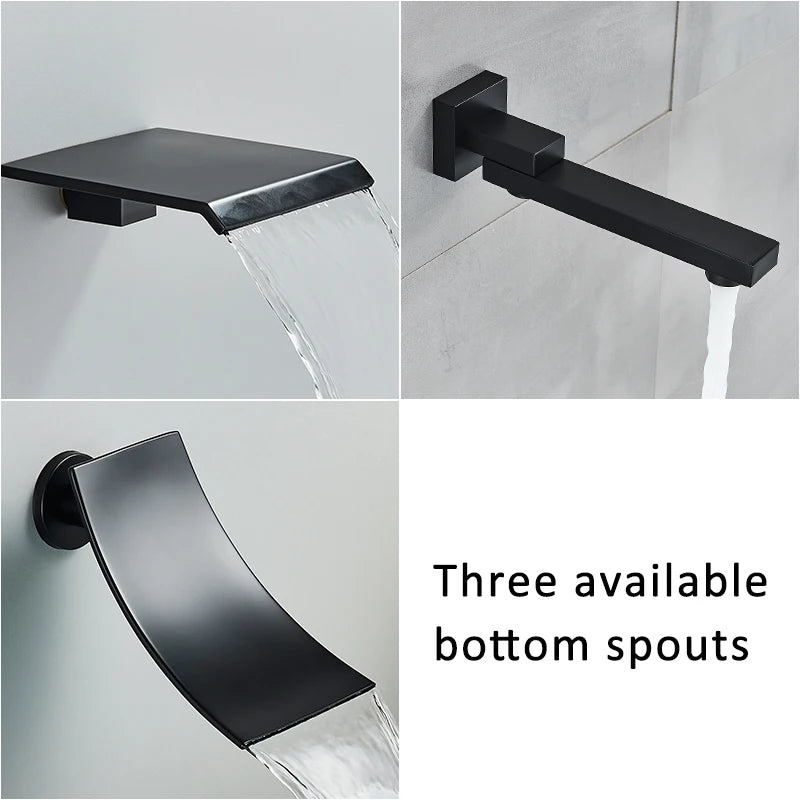 Quyanre Thermostatic Digital Shower Faucet Concealed Wall Rainfall System Set
