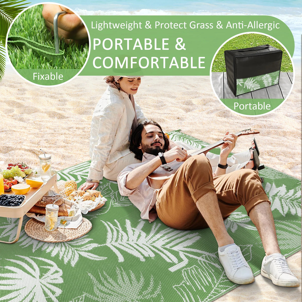 Outdoor Waterproof Plastic Straw Patio Rug