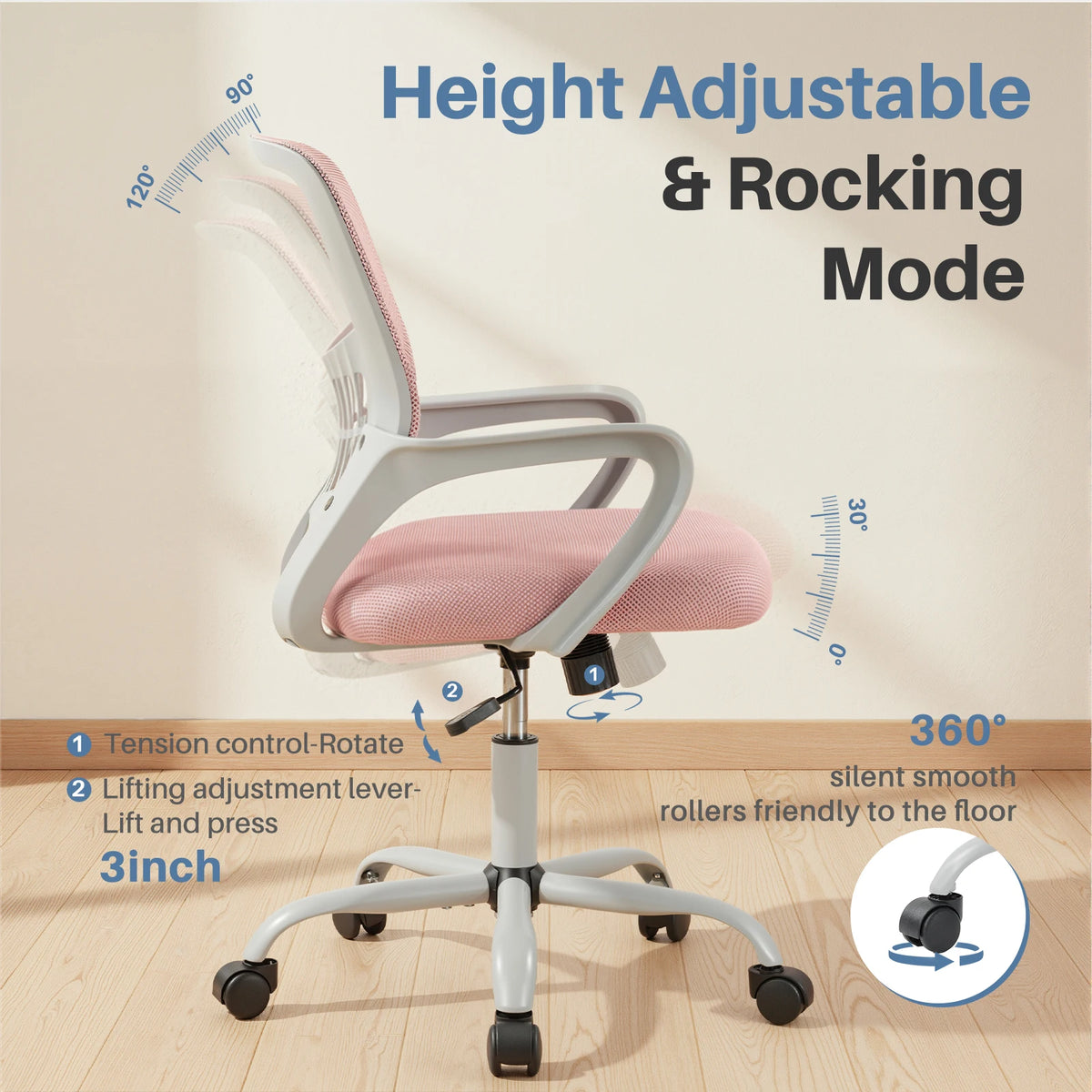 MCQ Ergonomic Office Chair Featuring Lumbar Support Adjustable Height Swivel