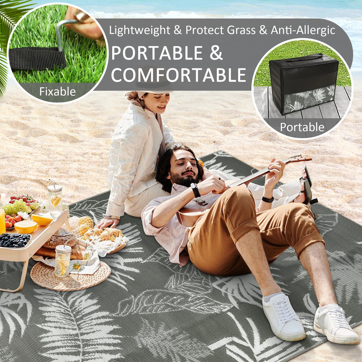 Outdoor Waterproof Plastic Straw Patio Rug