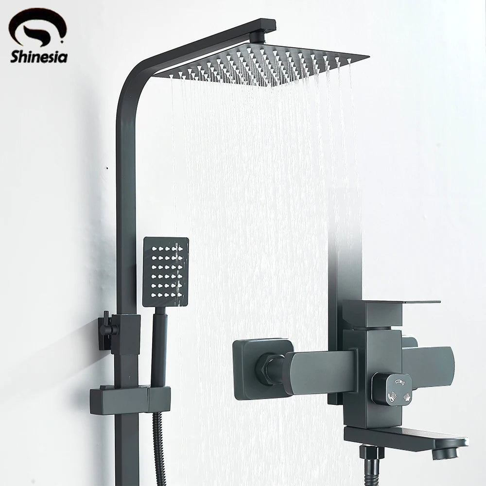 Shinesia Wall Mounted Bathroom Shower Faucet Swivel Spout Stainless Steel