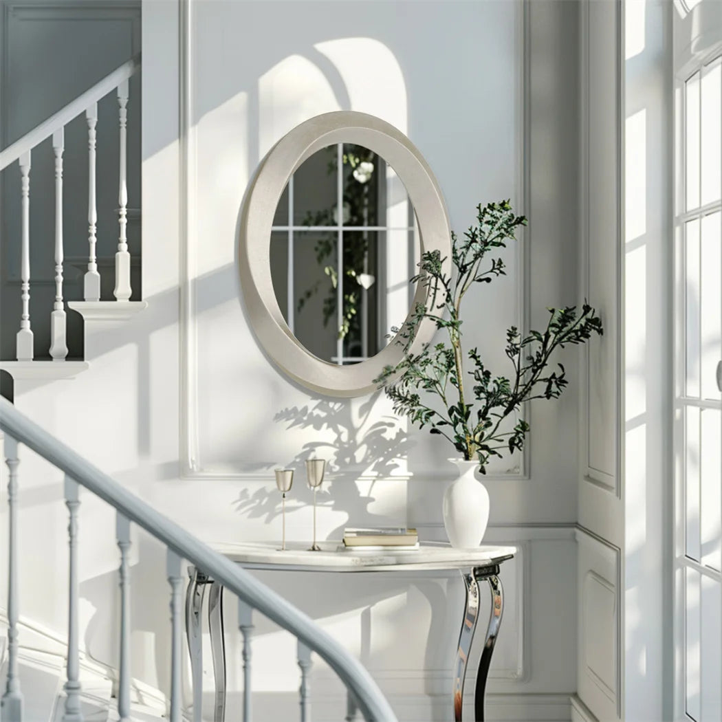Luvodi Antique Beveled Framed Oval Glass Wall Mirror