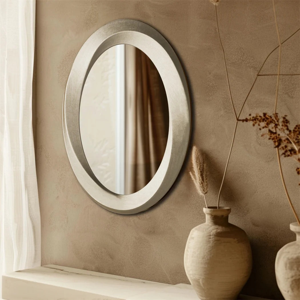 Luvodi Antique Beveled Framed Oval Glass Wall Mirror