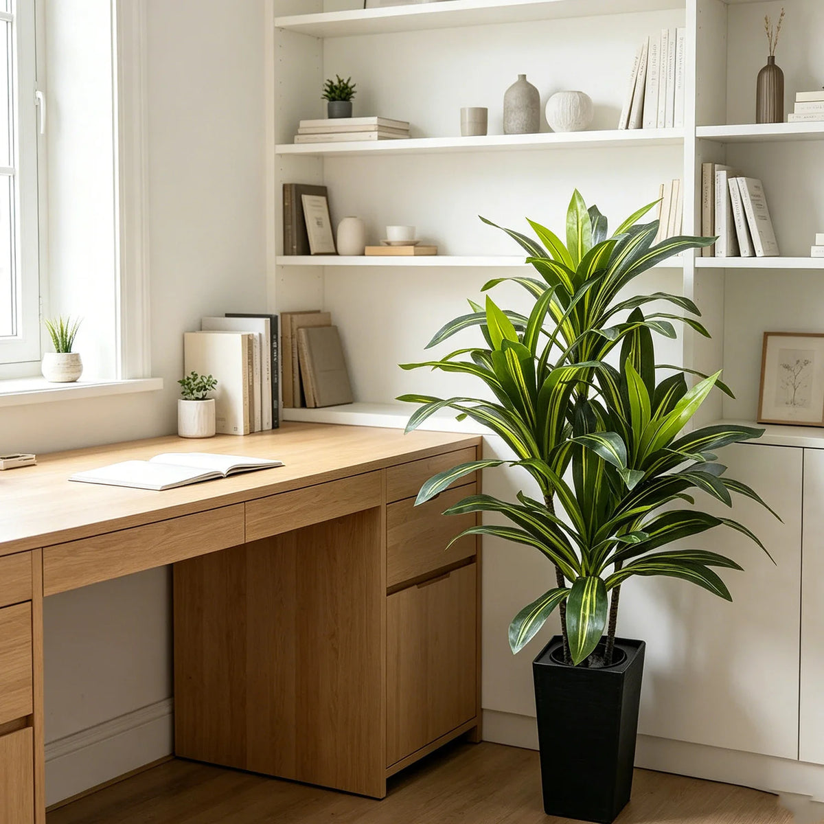 HiMISS Artificial Dracaena Tree With Decorative Planter For Home