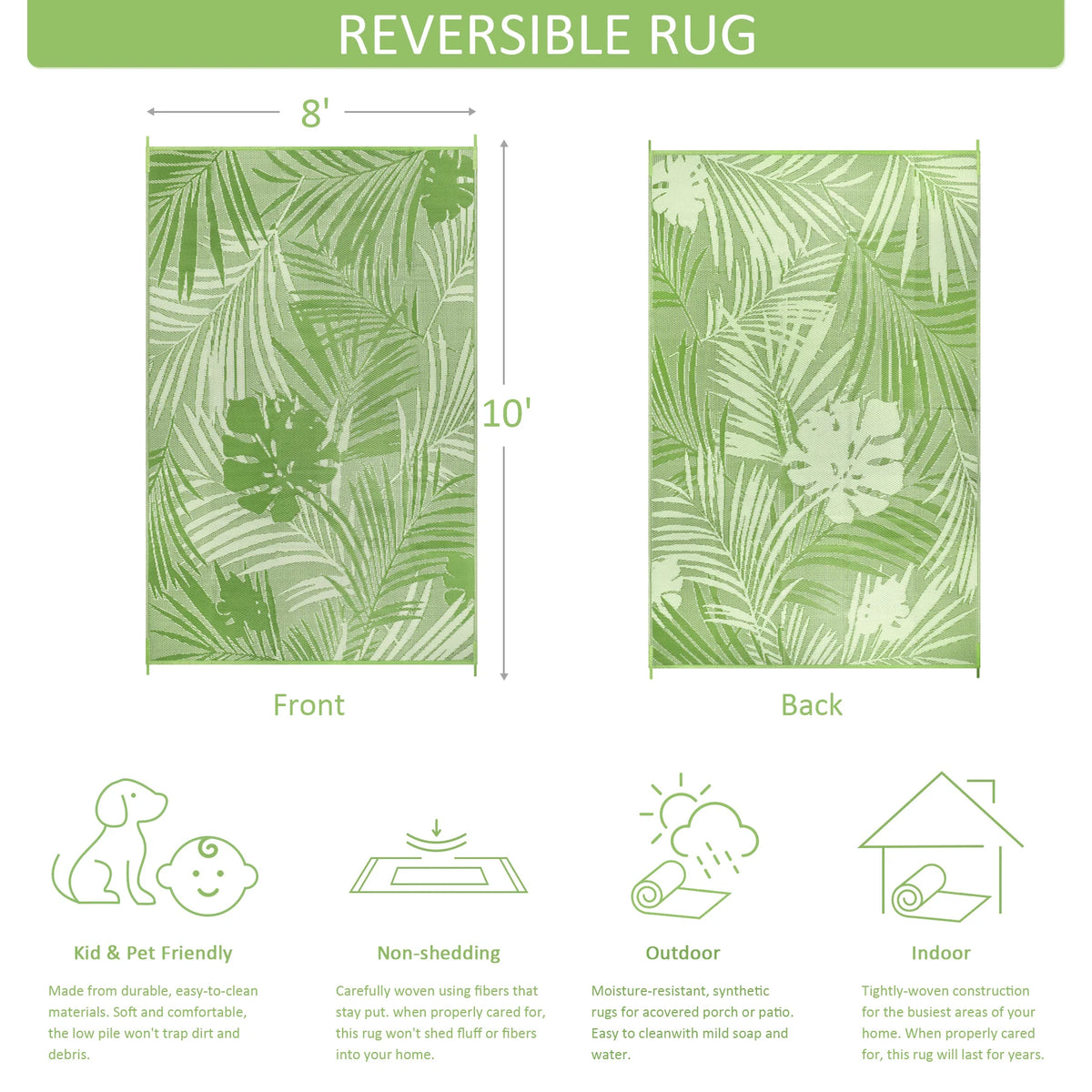 Outdoor Waterproof Plastic Straw Patio Rug