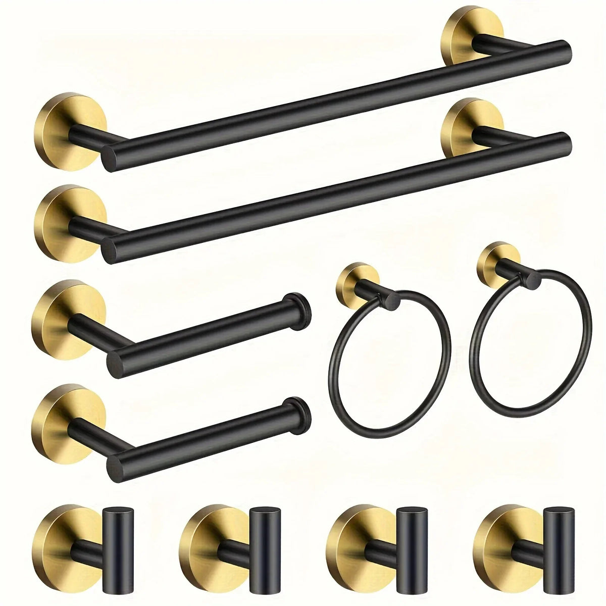 Wall Stainless Steel Bathroom Hardware Set Towel Bar Ring Holder