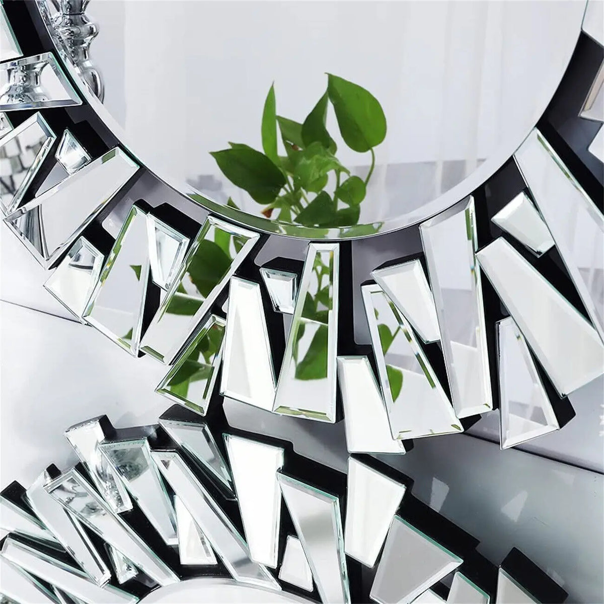 Luvodi Round Starburst Wall Mirror For Modern Home Decor