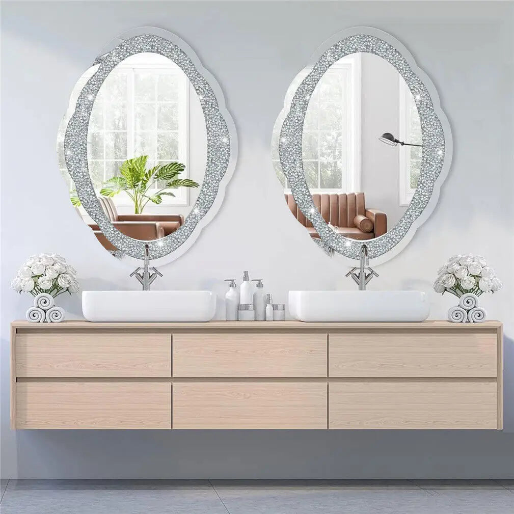 Borwort Gold Arch Crystal Nested Wall Mirror Home Decor