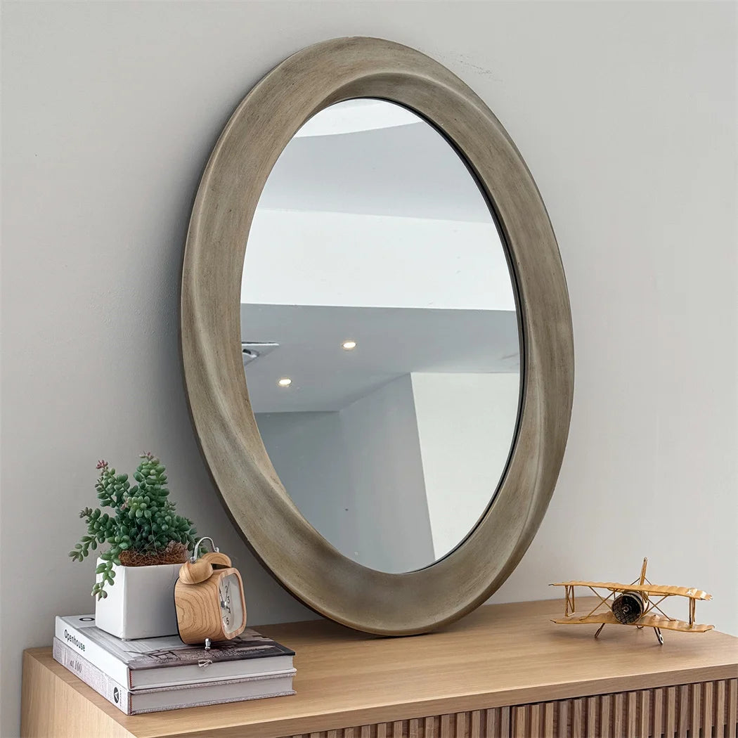 Luvodi Antique Beveled Framed Oval Glass Wall Mirror