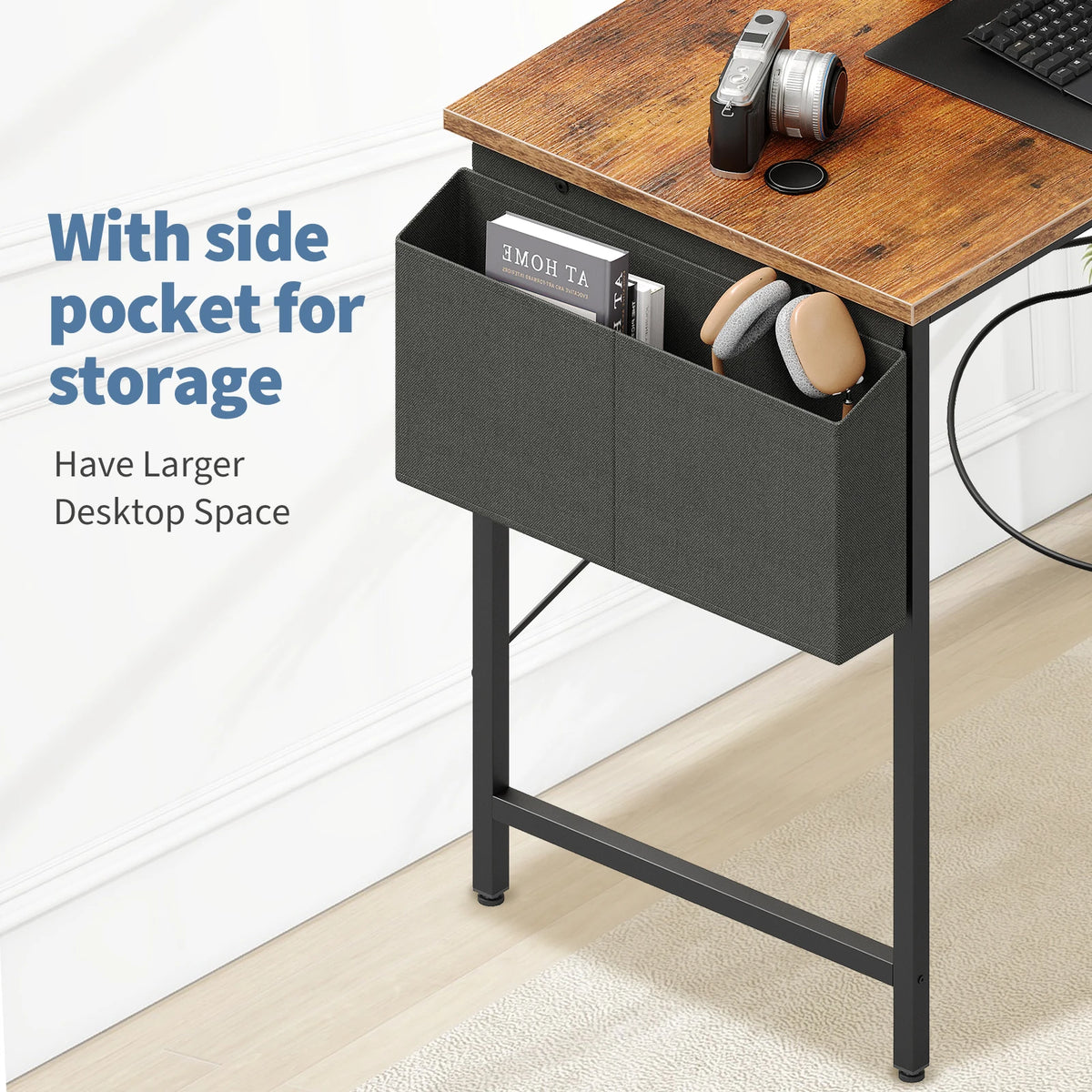 JHK Corner Gaming Desk Power Strip Storage Organizer Hanging Shelf
