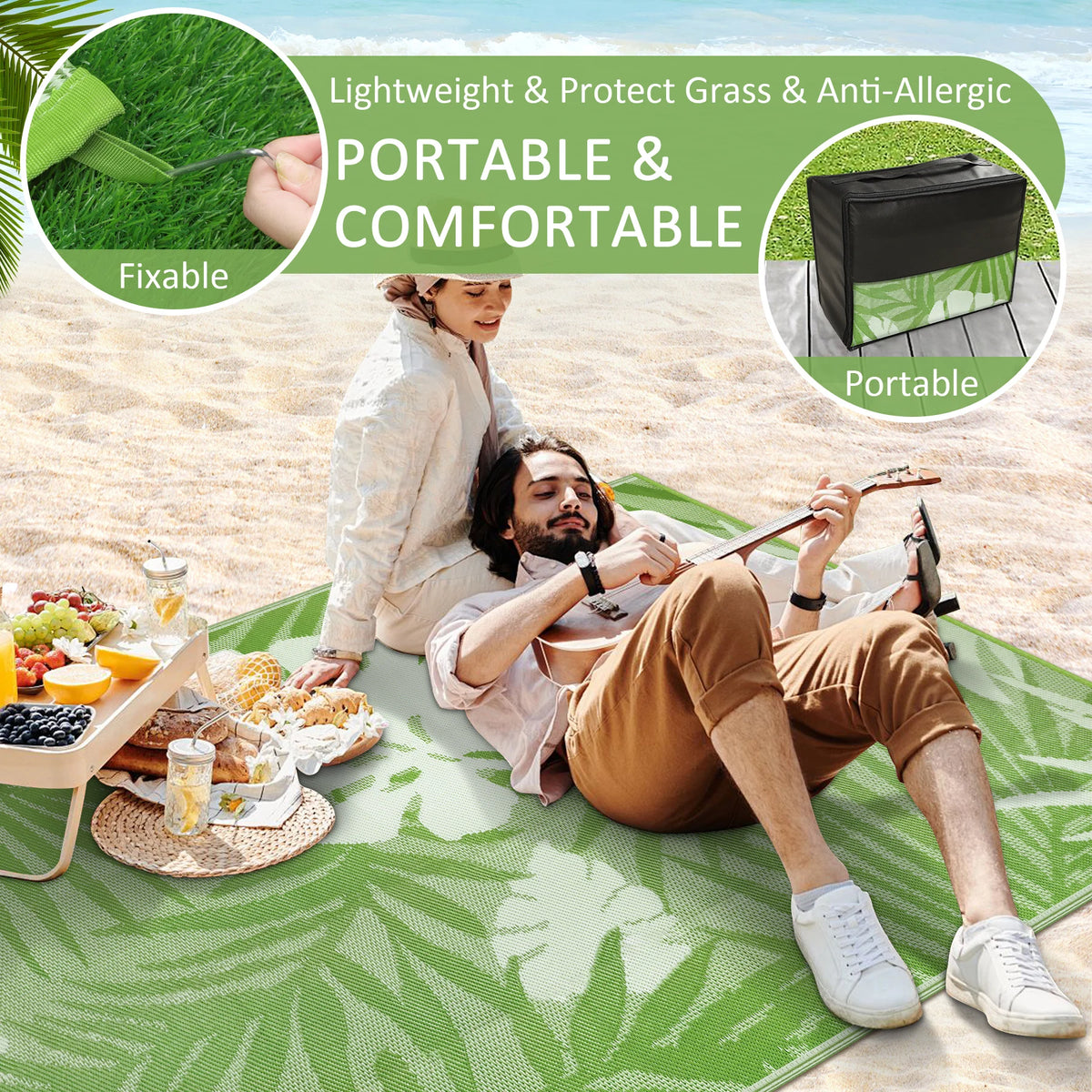 Outdoor Waterproof Plastic Straw Patio Rug
