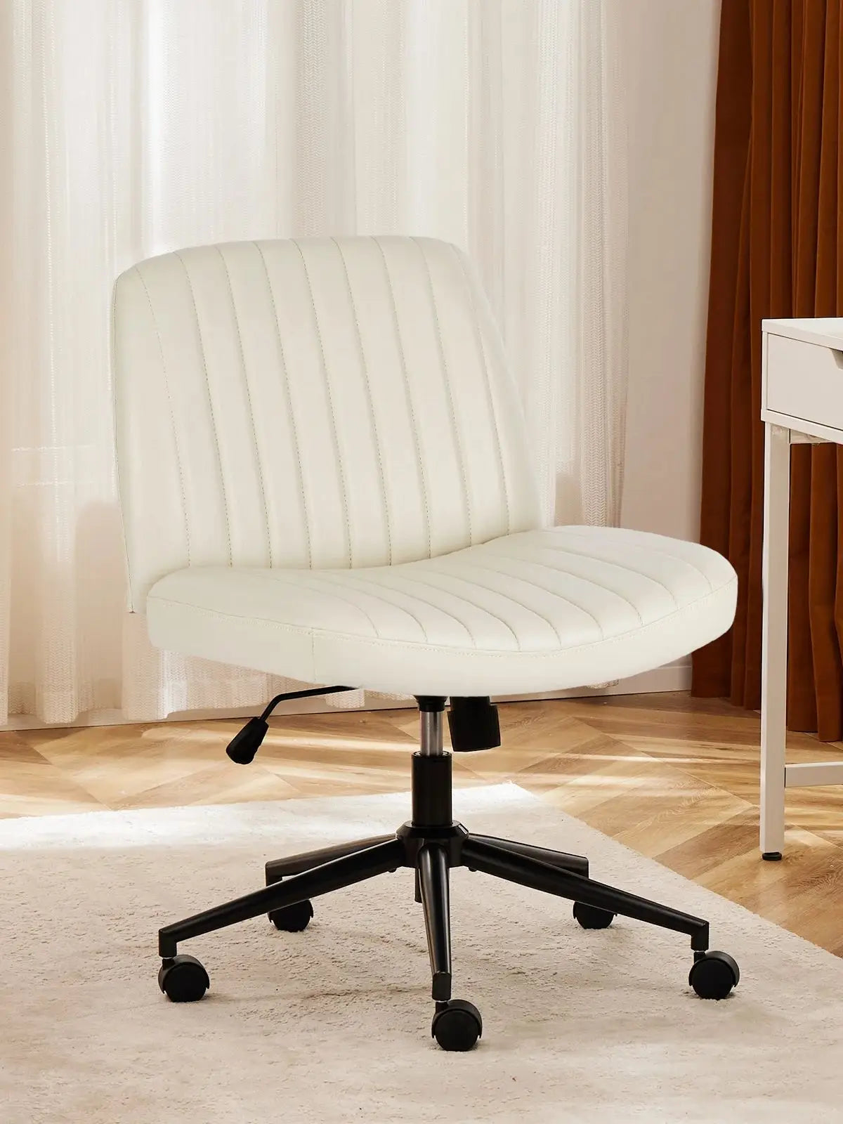JHK Armless PU Leather Swivel Chair Height Adjustable Office Furniture