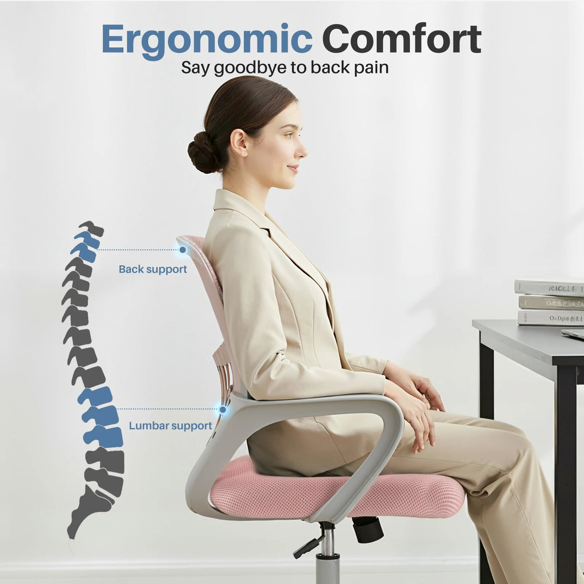MCQ Ergonomic Office Chair Featuring Lumbar Support Adjustable Height Swivel