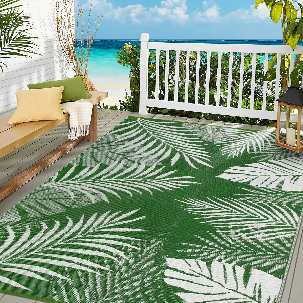 Outdoor Waterproof Plastic Straw Patio Rug