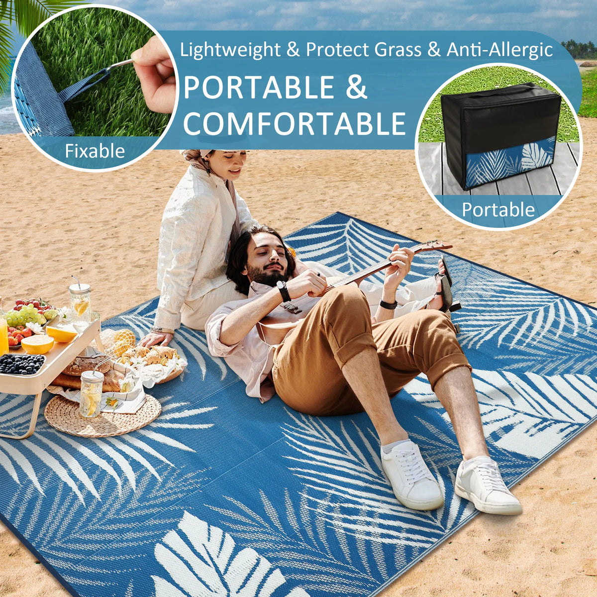 Outdoor Waterproof Plastic Straw Patio Rug