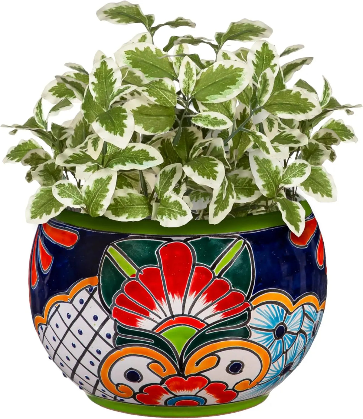 Authentic Mexican Talavera Ceramic Flower Plant Pot