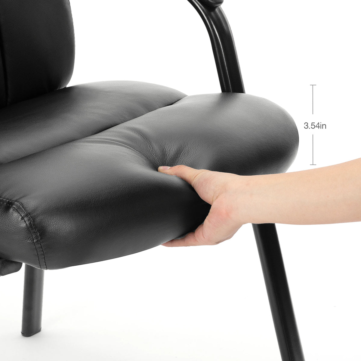 JHK Ergonomic PU Leather Office Chair With Padded Backrest Armrests