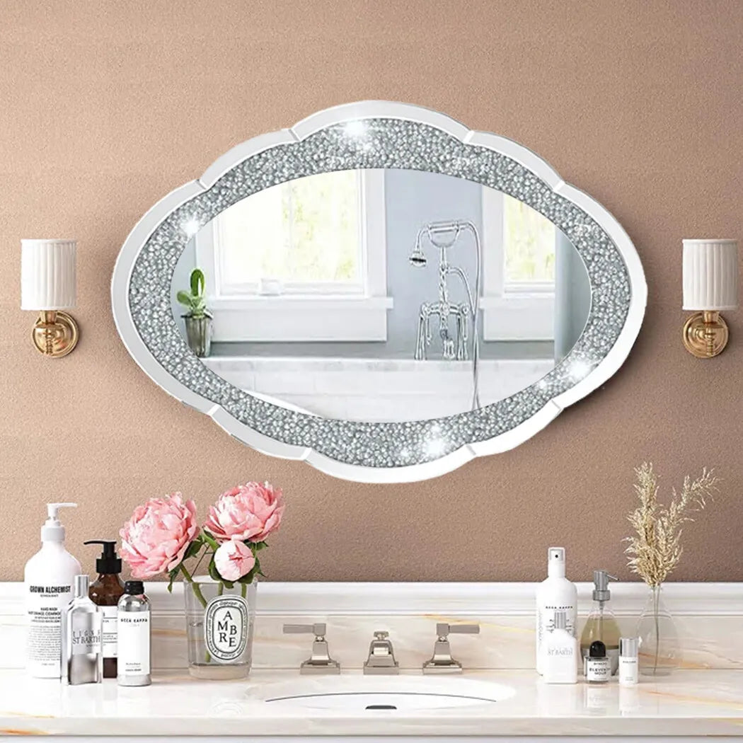 Borwort Gold Arch Crystal Nested Wall Mirror Home Decor