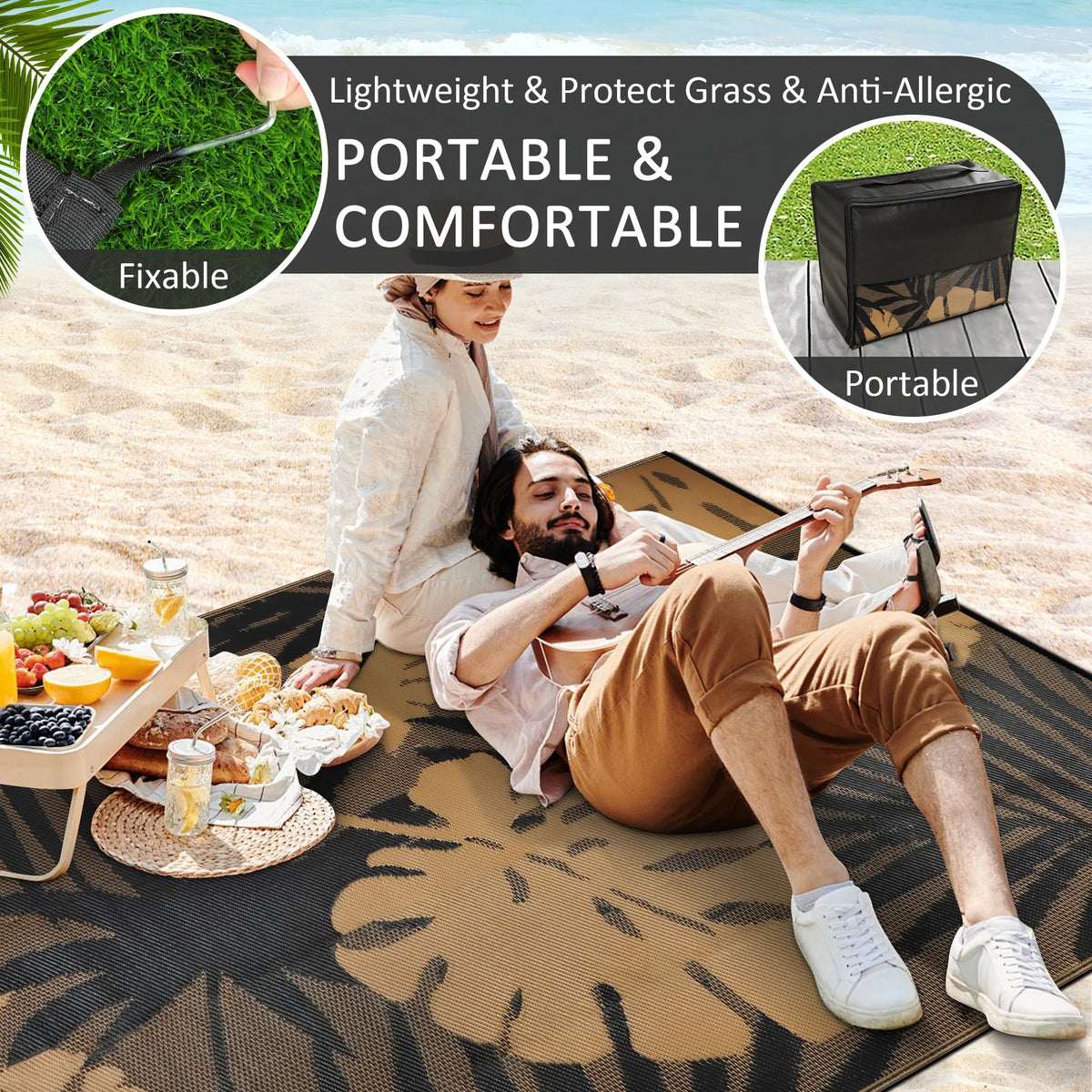 Outdoor Waterproof Plastic Straw Patio Rug