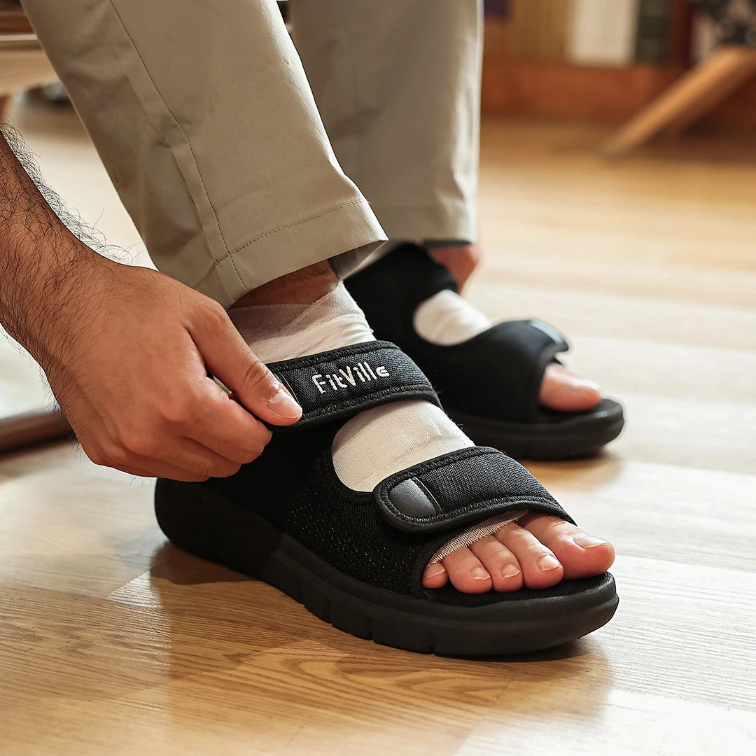 FitVille EasyTop Recovery Sandal V3 For Men Plantar Fasciitis Relief