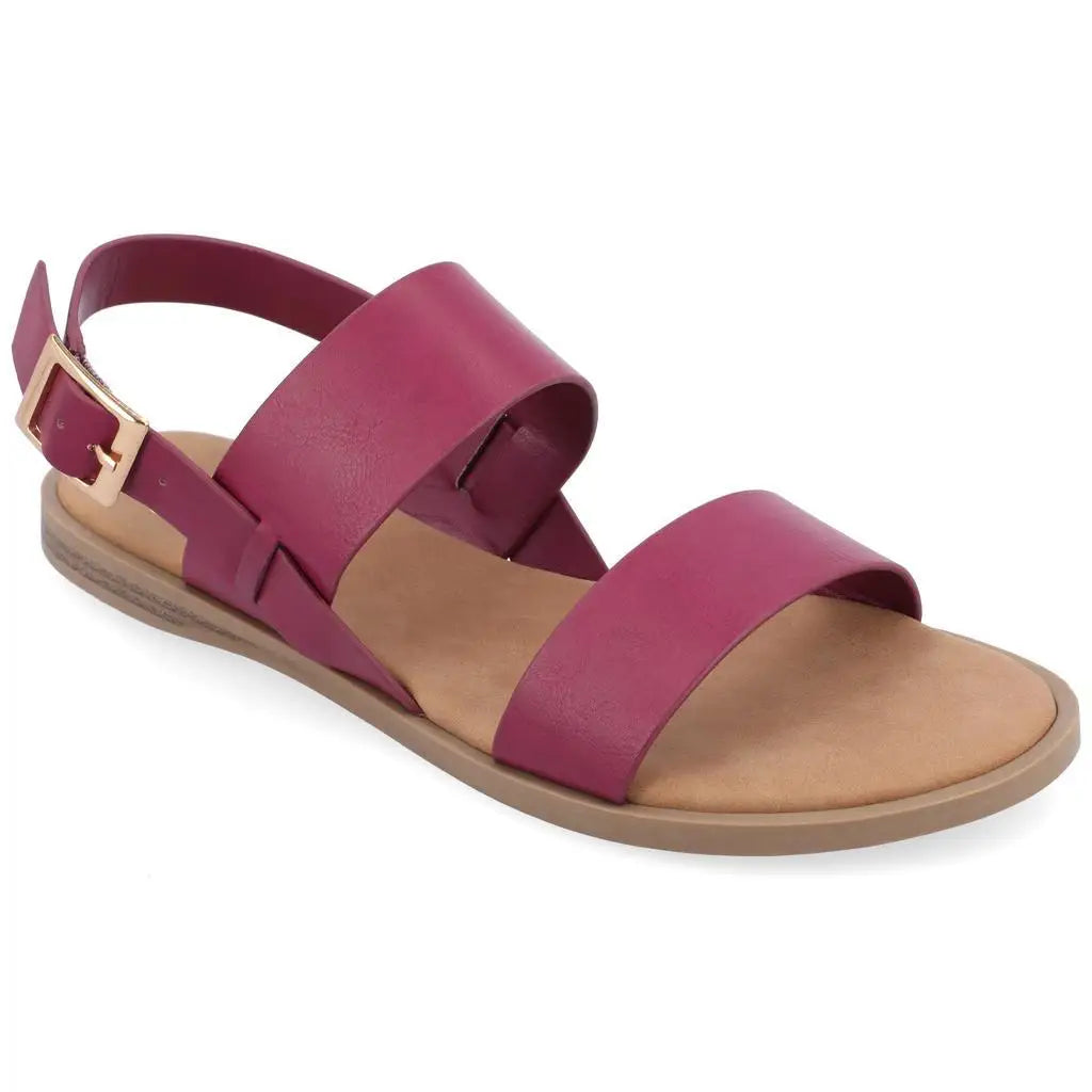 Journee Collection Lavine Sandal Ankle Strap Canvas Upper