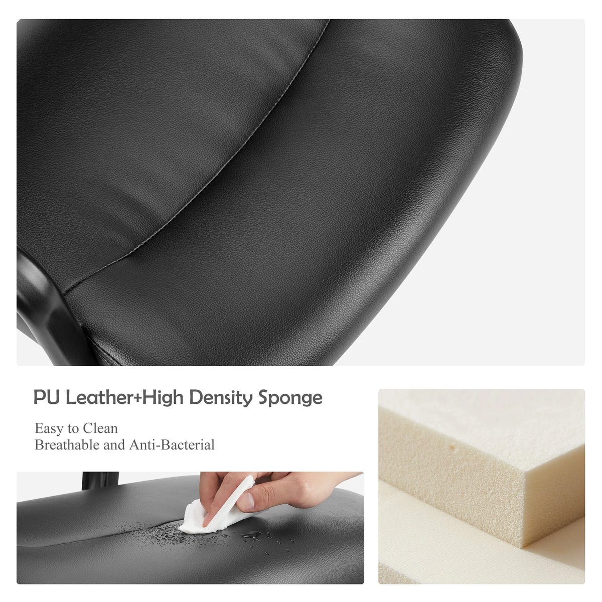 JHK Ergonomic PU Leather Office Chair With Padded Backrest Armrests