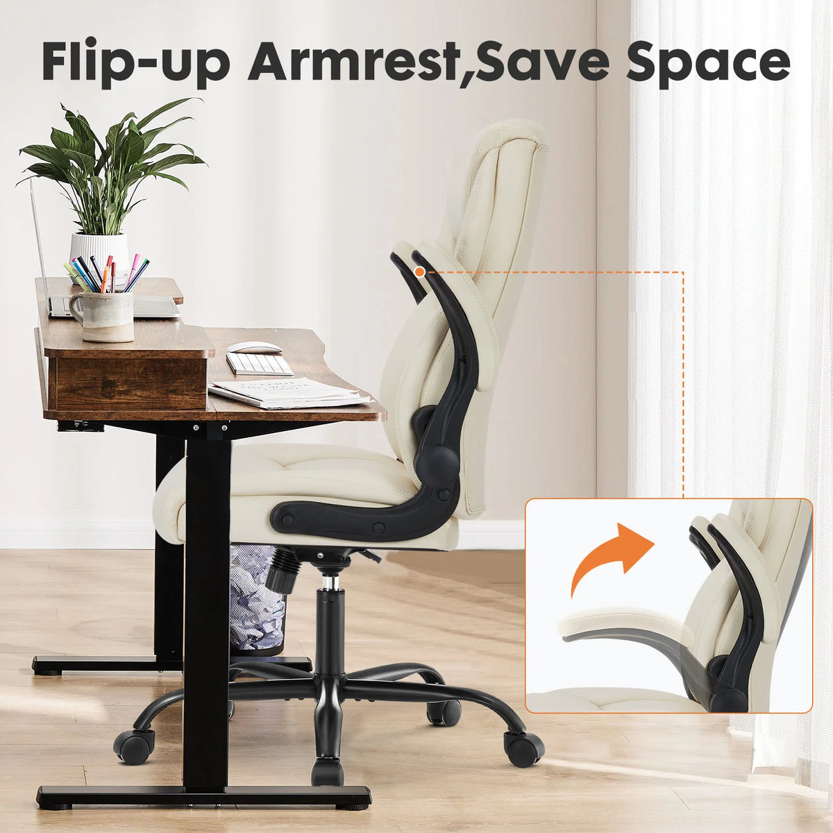 JHK Ergonomic Office Chair Heavy Duty PU Leather Adjustable Swivel