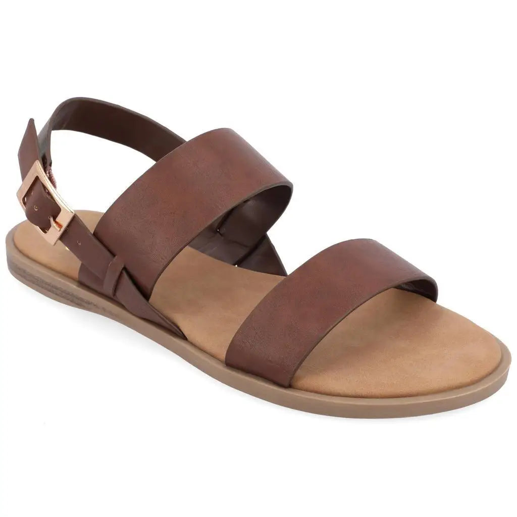 Journee Collection Lavine Sandal Ankle Strap Canvas Upper