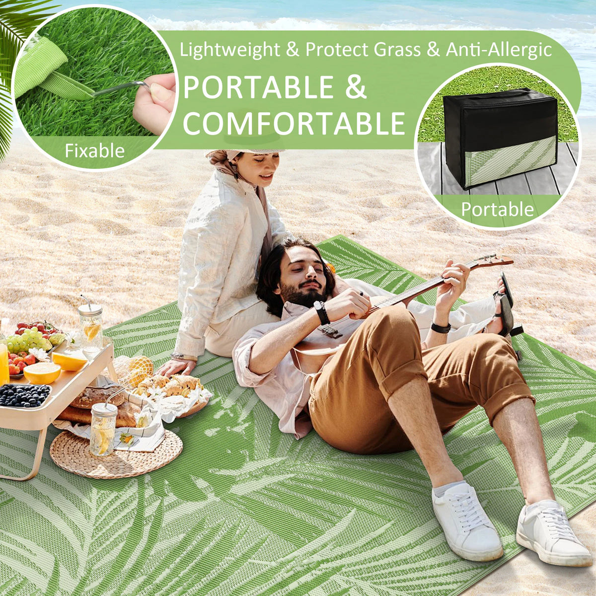 Outdoor Waterproof Plastic Straw Patio Rug