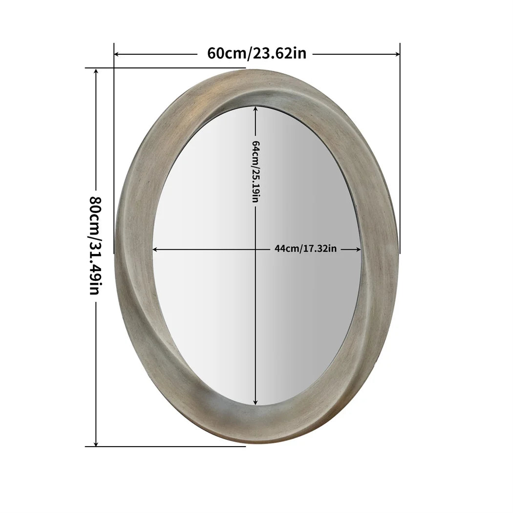 Luvodi Antique Beveled Framed Oval Glass Wall Mirror