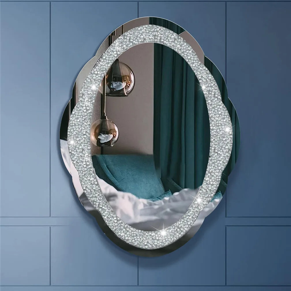 Borwort Gold Arch Crystal Nested Wall Mirror Home Decor