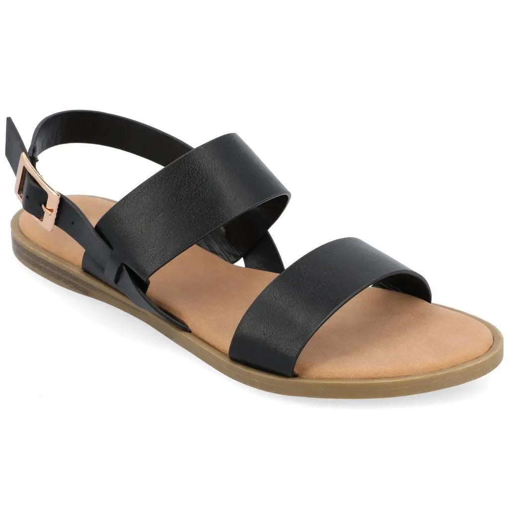 Journee Collection Lavine Sandal Ankle Strap Canvas Upper