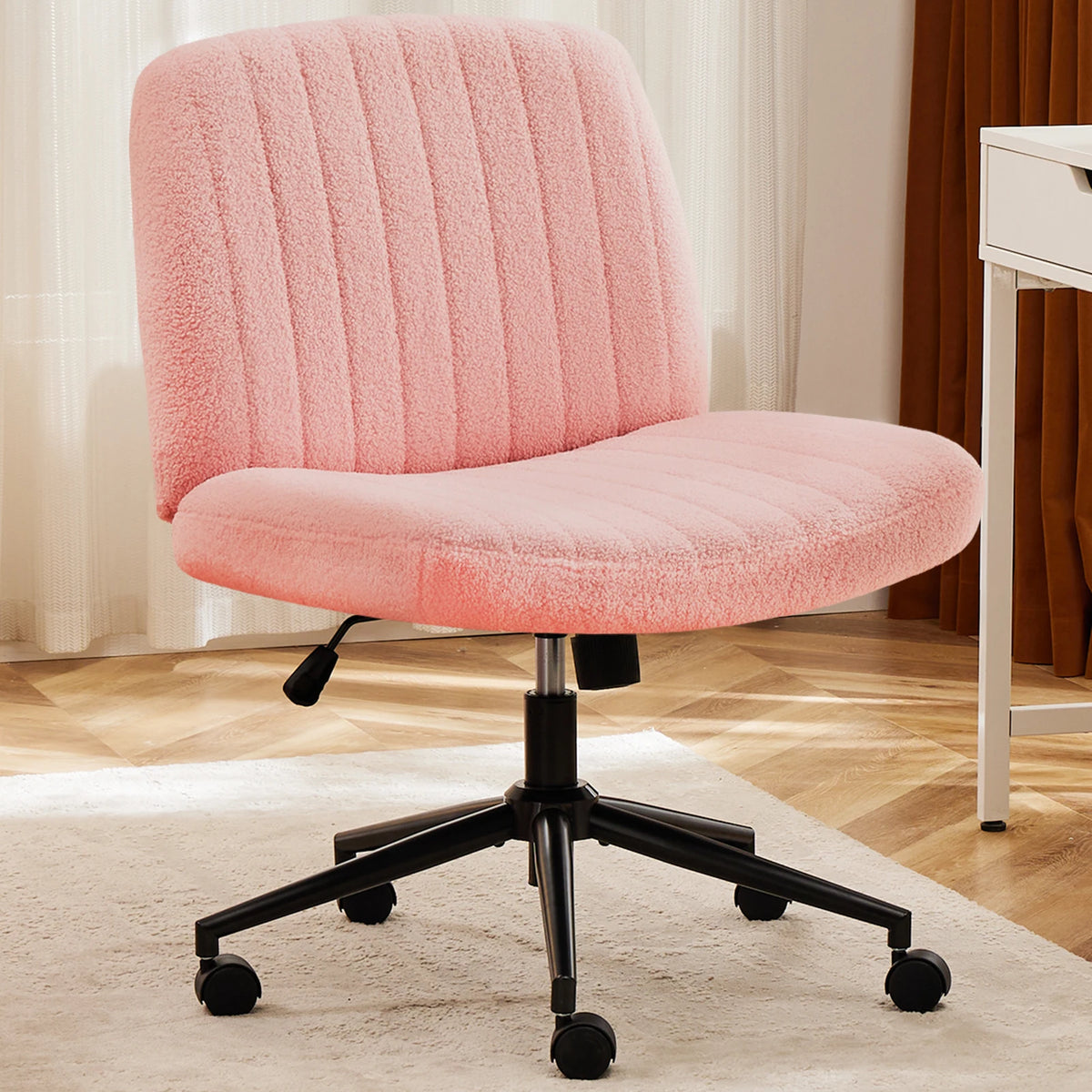 JHK Armless PU Leather Swivel Chair Height Adjustable Office Furniture