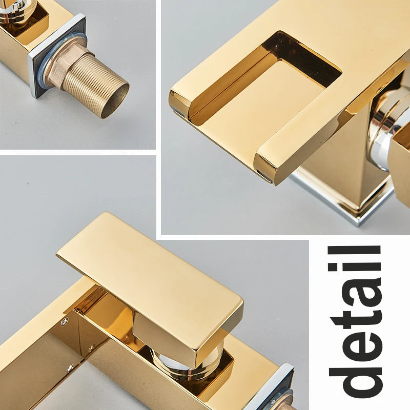 SAFLIHCAR LED Basin Faucet Single Handle Deck Mounted Bathroom Tap