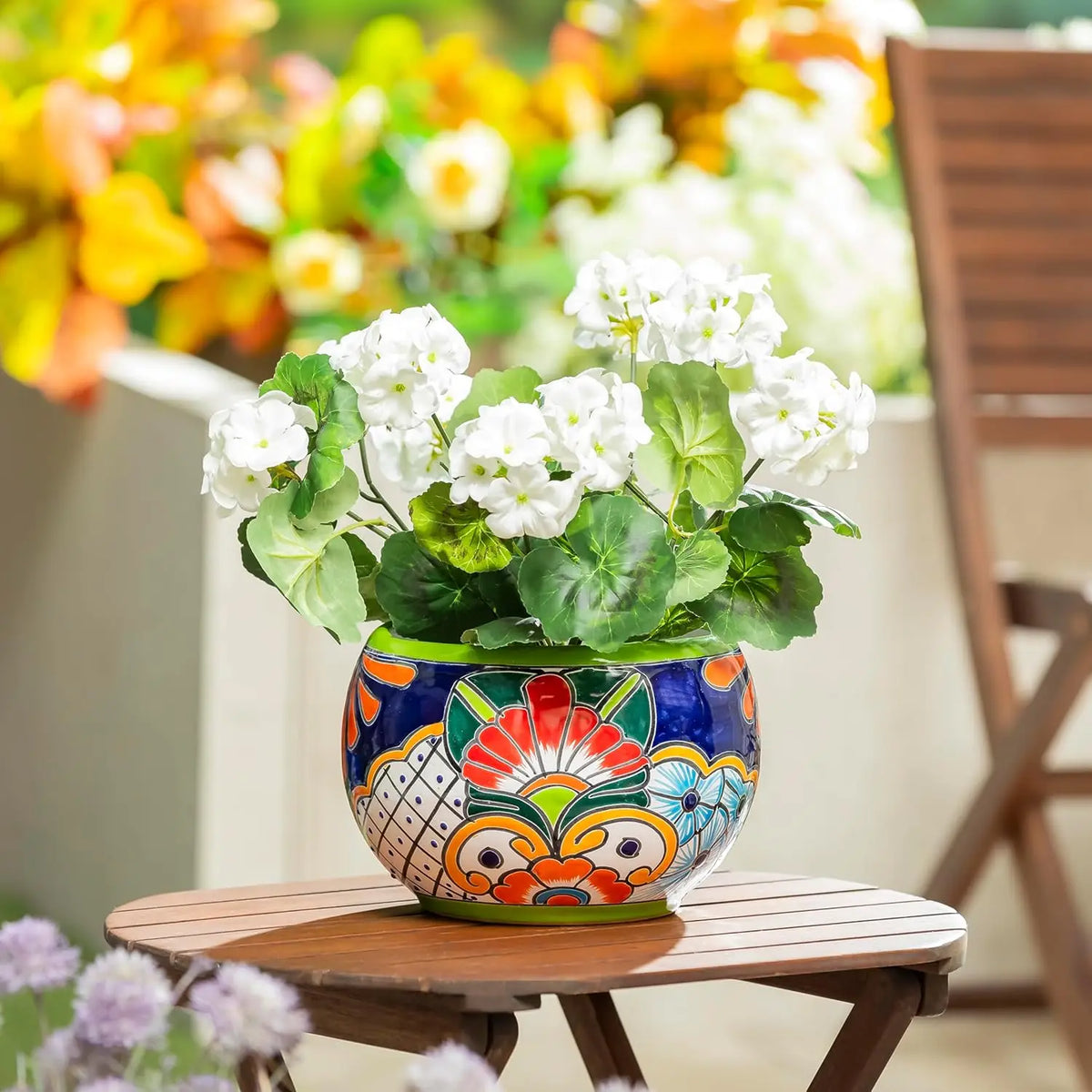 Authentic Mexican Talavera Ceramic Flower Plant Pot