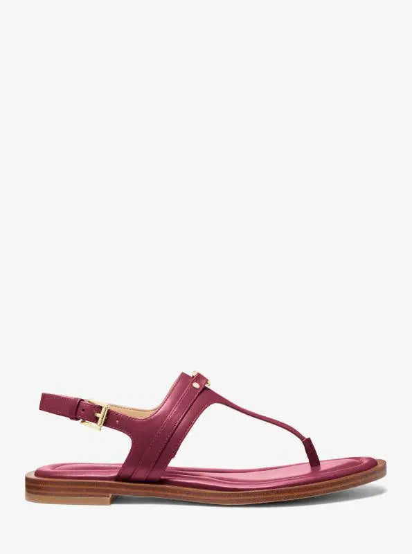 Michael Kors Mandy Leather T-Strap Sandal Womens Sandals Comfort
