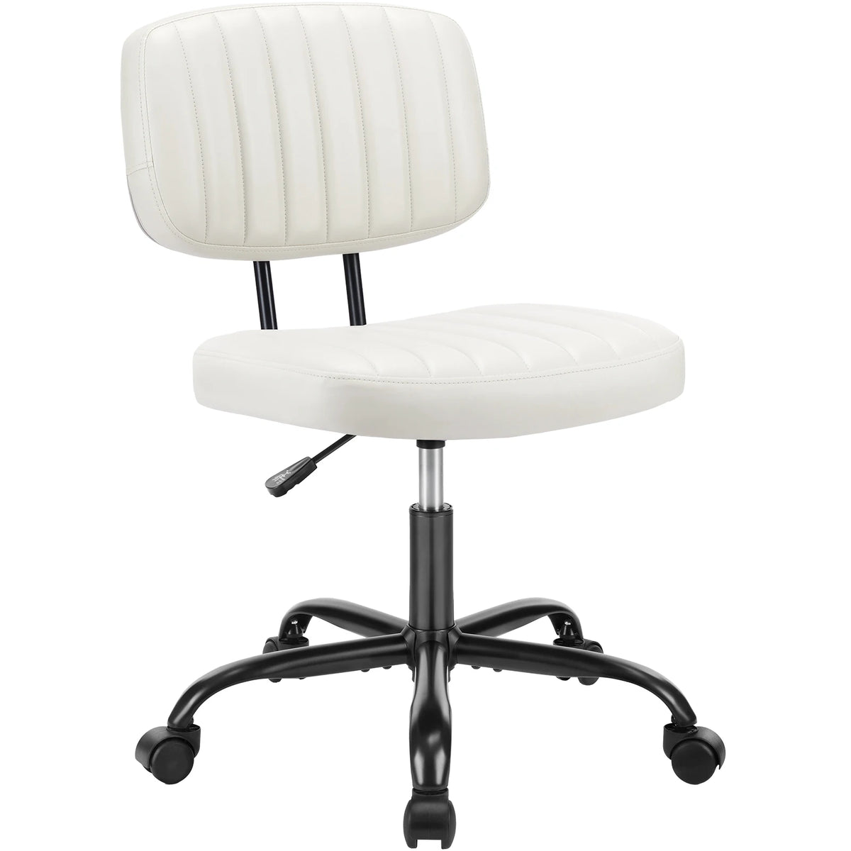 JHK Armless Office Chair Lumbar Support Height Adjustable Leather Swivel