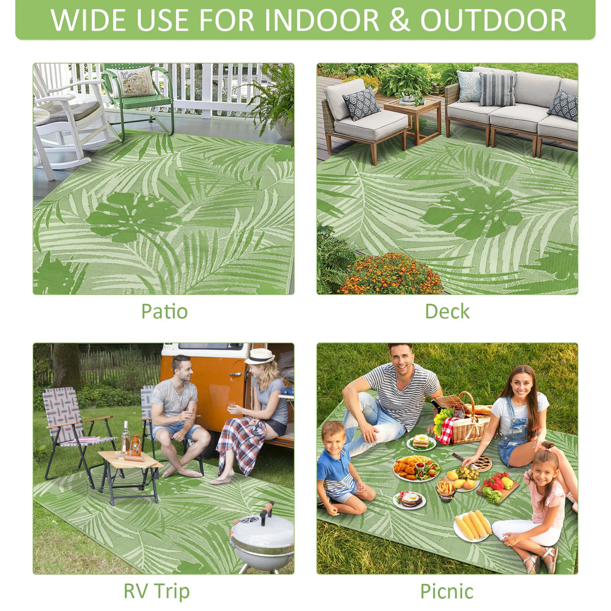Outdoor Waterproof Plastic Straw Patio Rug