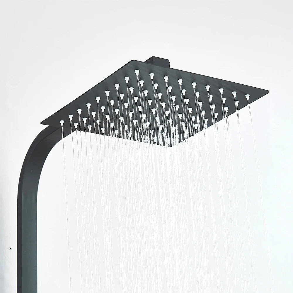 Shinesia Wall Mounted Bathroom Shower Faucet Swivel Spout Stainless Steel