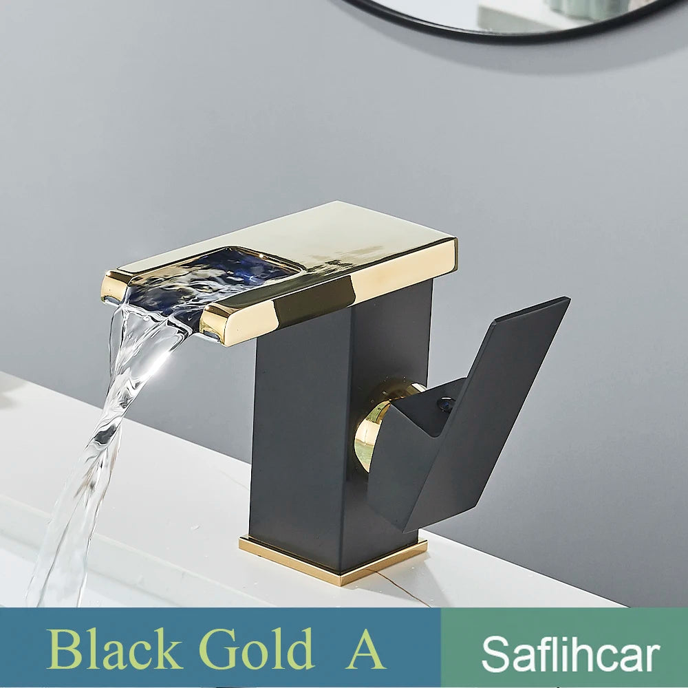 SAFLIHCAR LED Basin Faucet Single Handle Deck Mounted Bathroom Tap