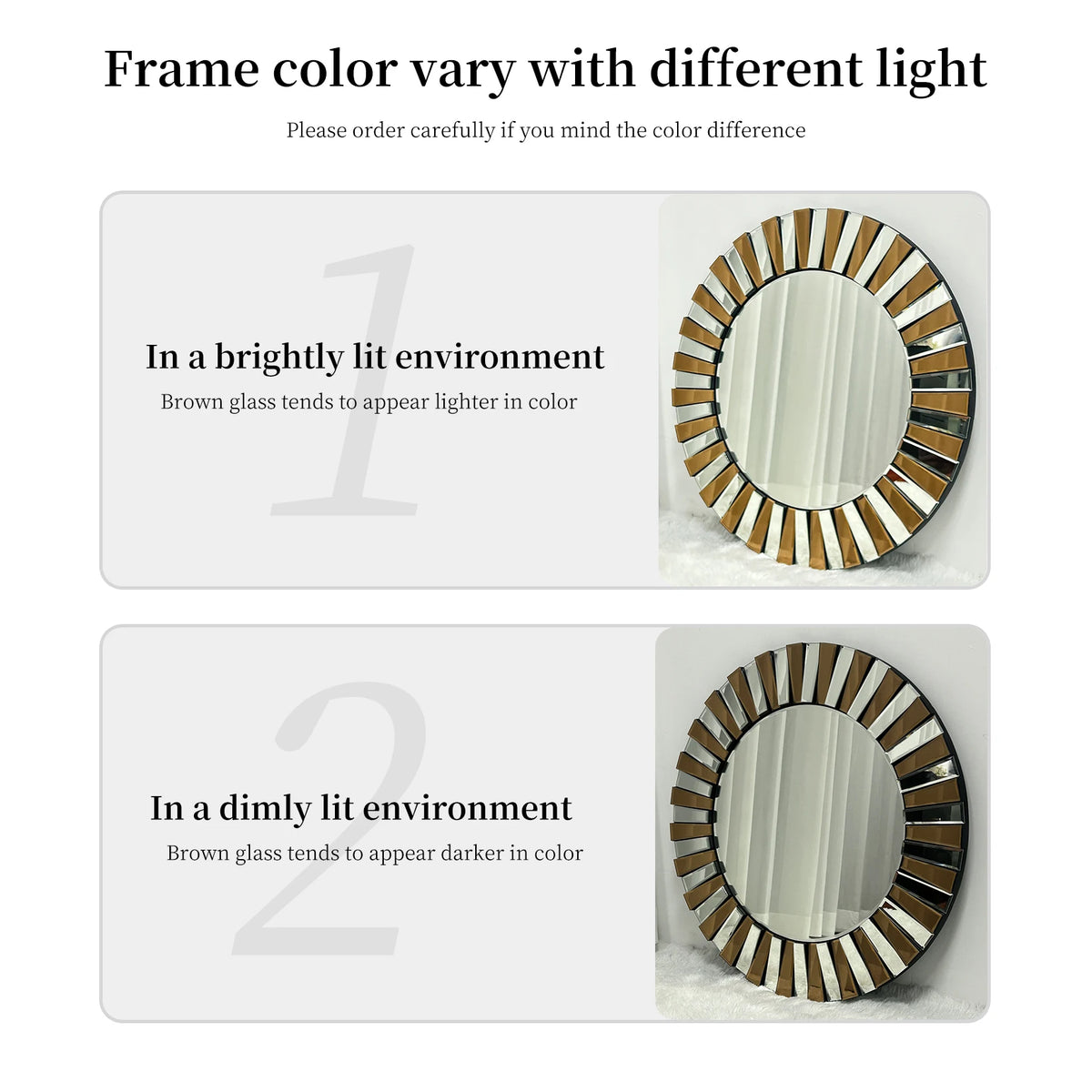 Round Starburst Decorative Wall Mirror For Home Accent Decor