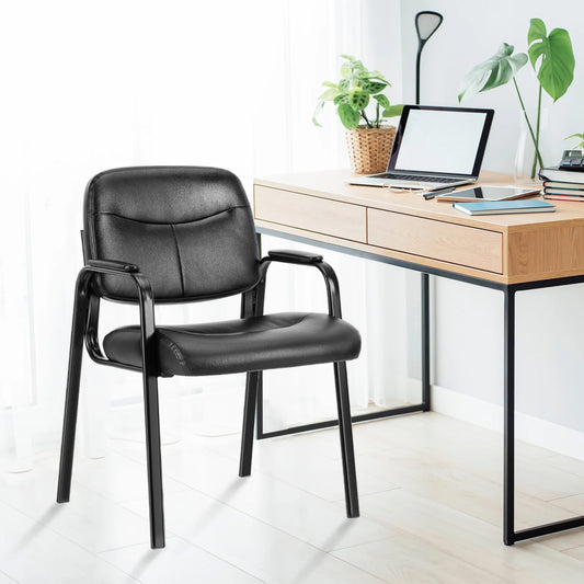 JHK Ergonomic PU Leather Office Chair With Padded Backrest Armrests