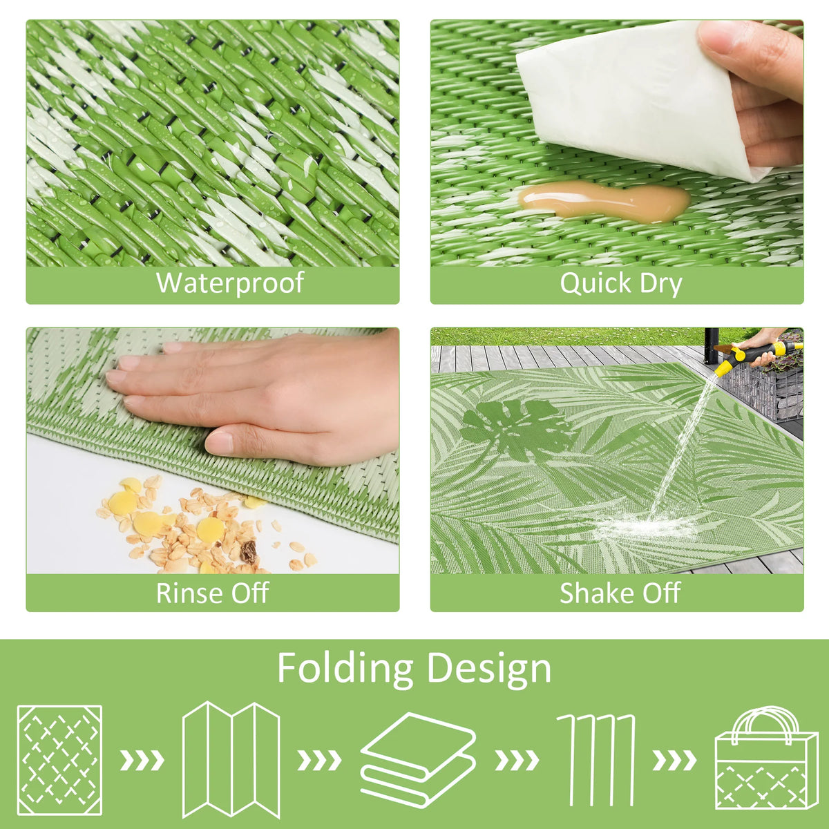 Outdoor Waterproof Plastic Straw Patio Rug