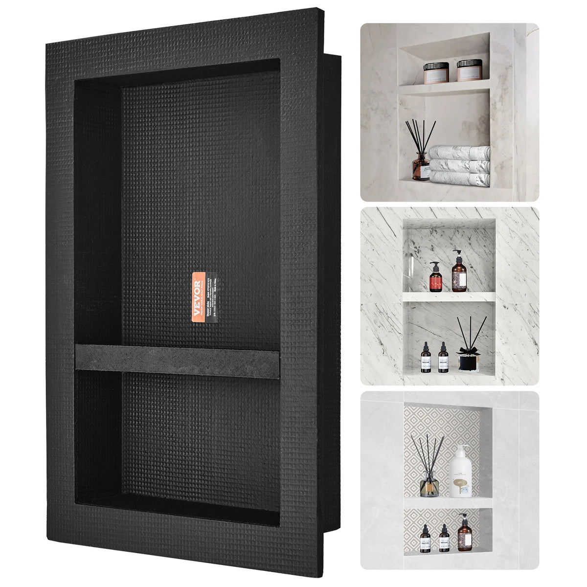 Shower Niche Ready Tile Dual Tier Organizer Sealed Protection Holder