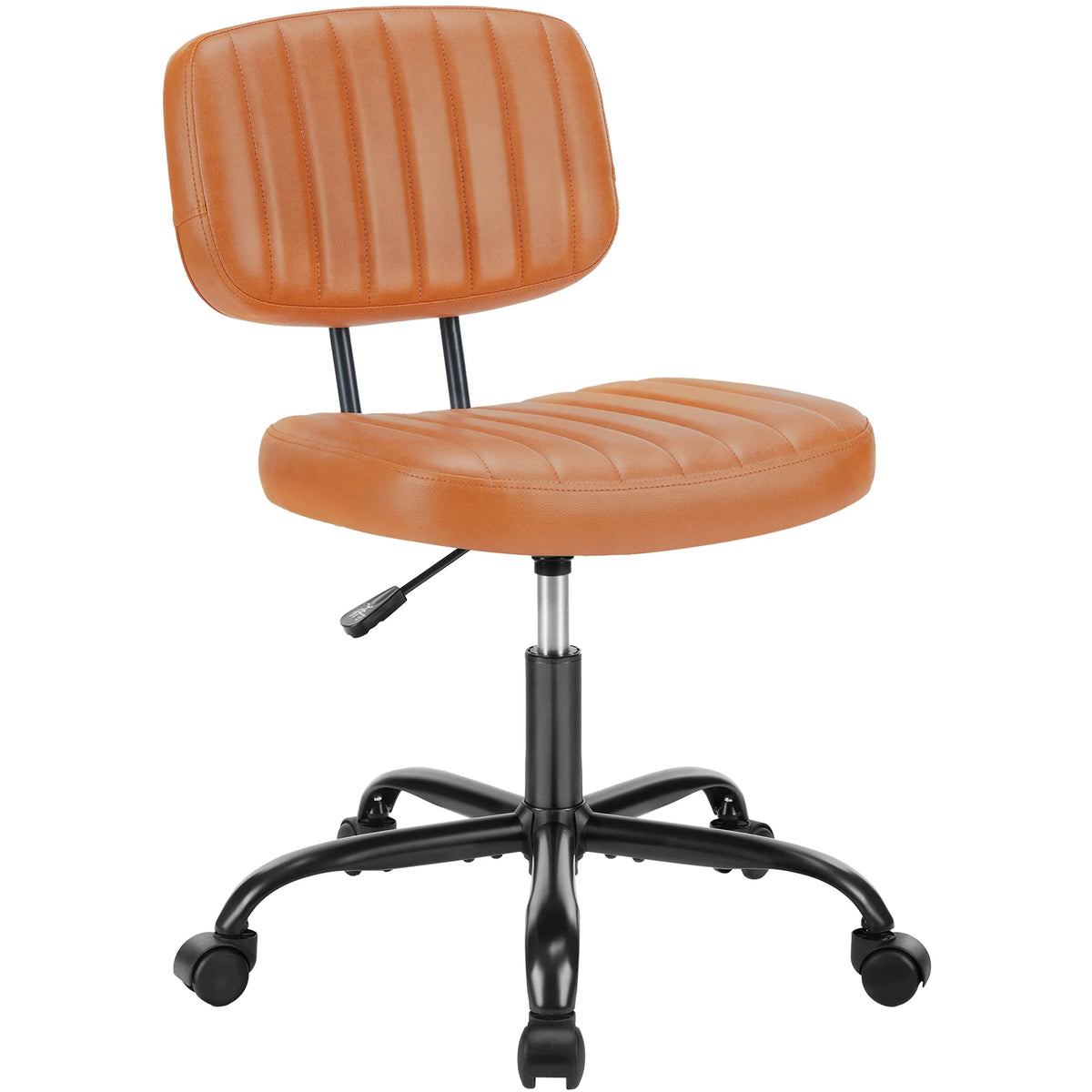 JHK Armless Office Chair Lumbar Support Height Adjustable Leather Swivel